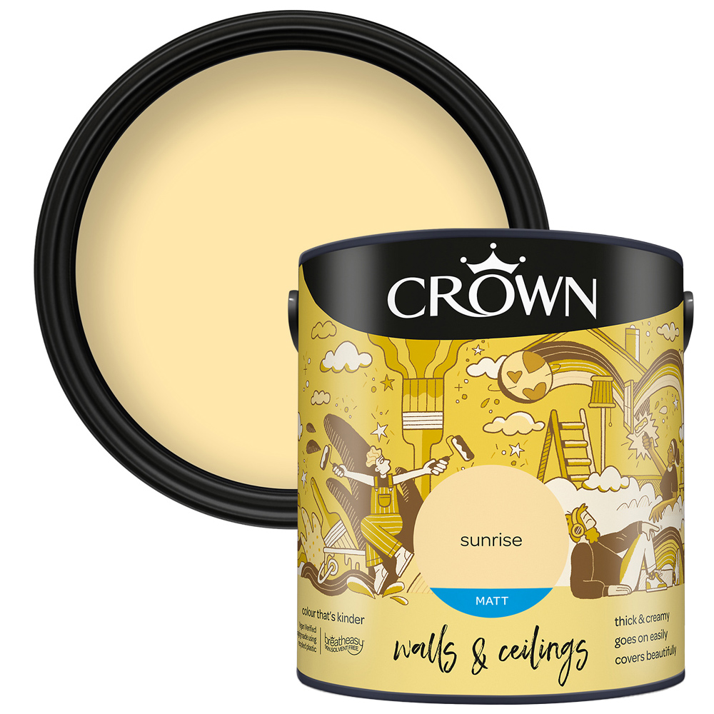 Crown Breatheasy Walls & Ceilings Sunrise Matt Emulsion Paint 2.5L Image 1