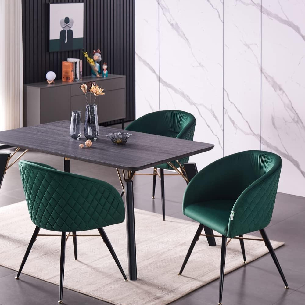 Life Interiors Vittorio Green Velvet Upholstered Dining Chair Set of 4 Image 8