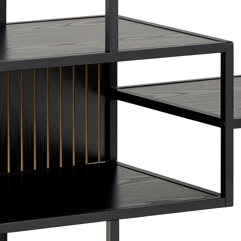 Furniture To Go Seaford Black Ash 4 Shelf Wide Bookcase Image 7