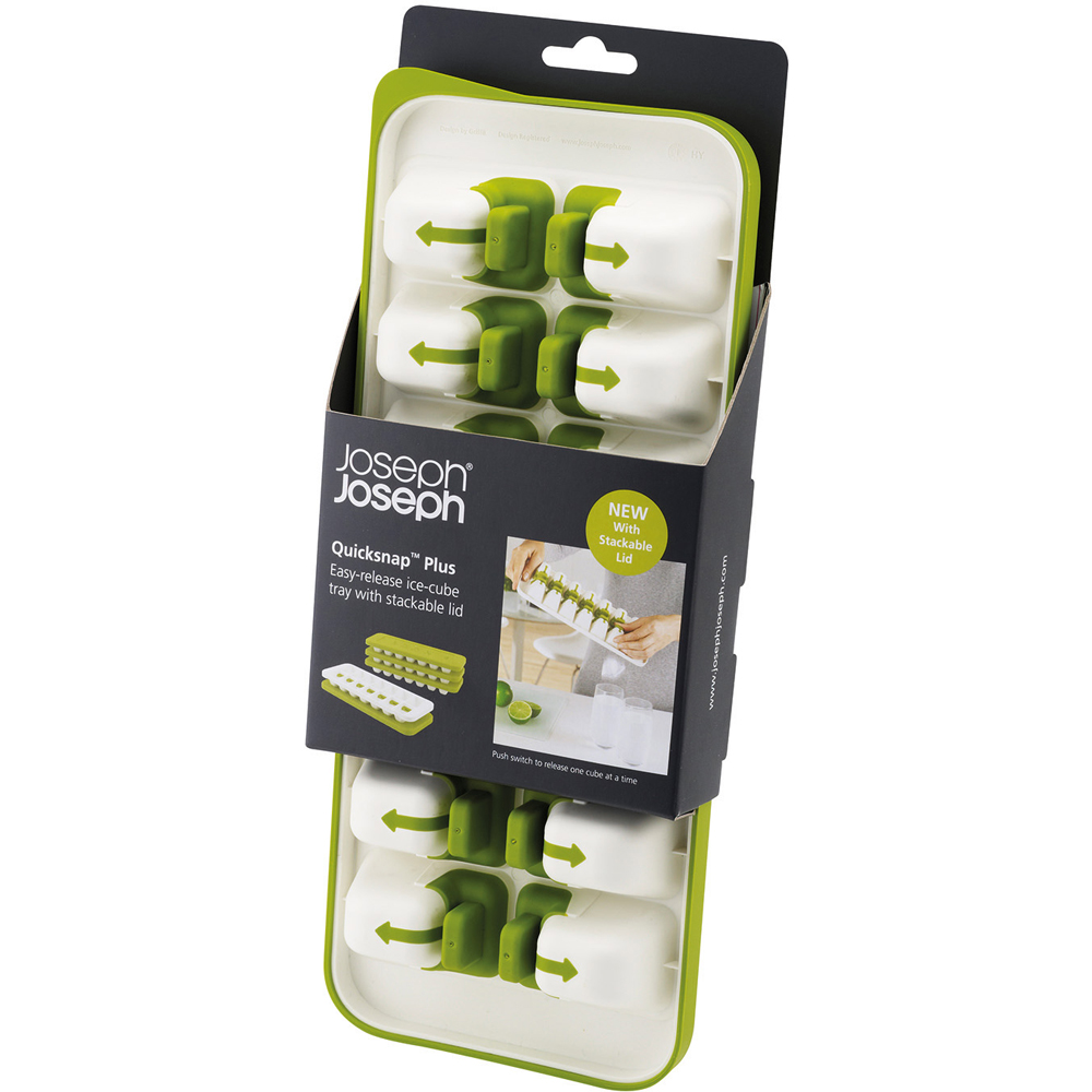 Joseph Joseph QuickSnap Plus White and Green Ice Cube Tray Image 3