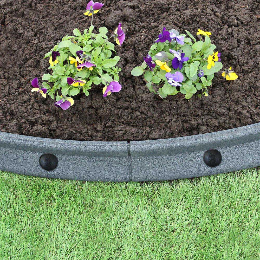 MonsterShop Grey 4ft 16 Pack Flexible Lawn Edging Image 2