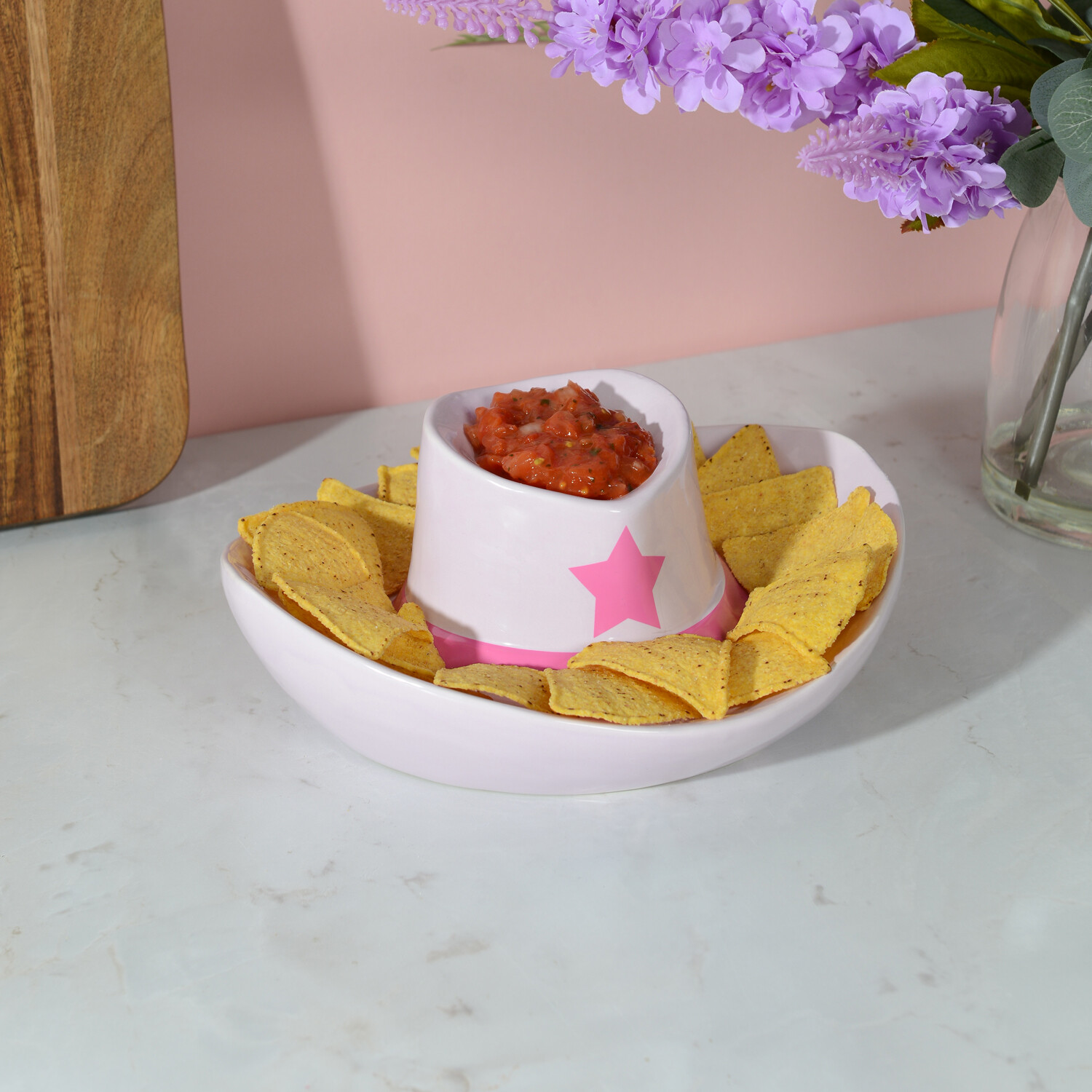 Chip and Dip Plate Light Pink Image 2