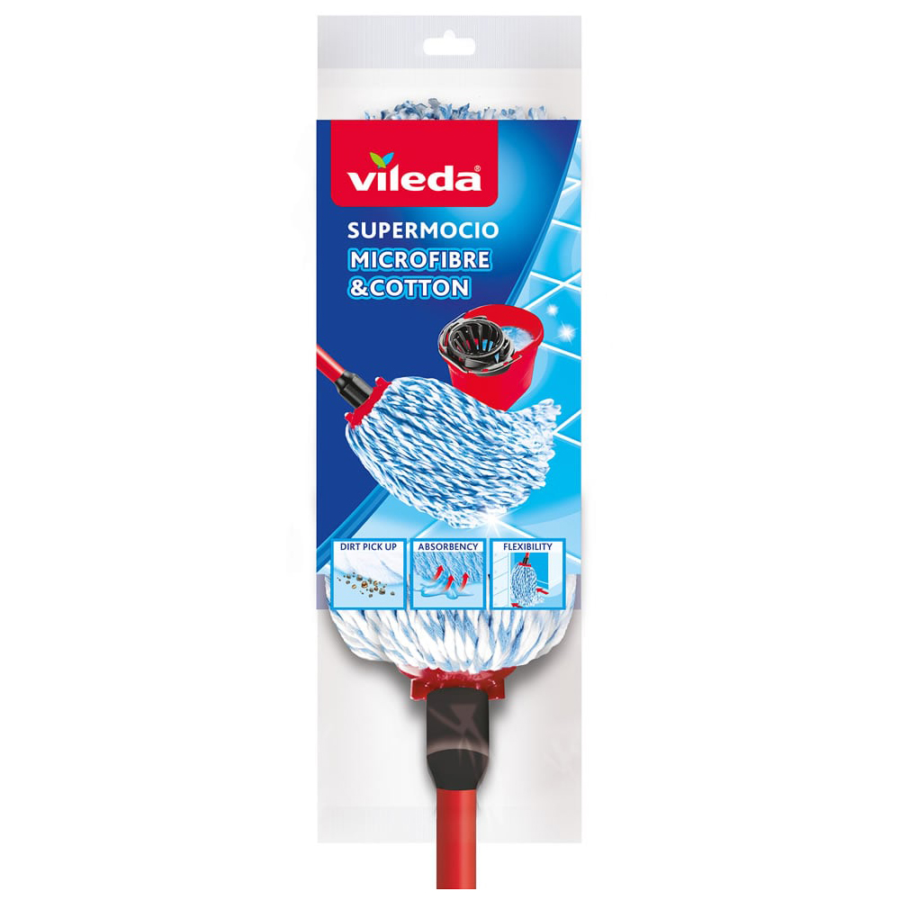 Vileda Supermocio Microfibre and Cotton Mop Image 2