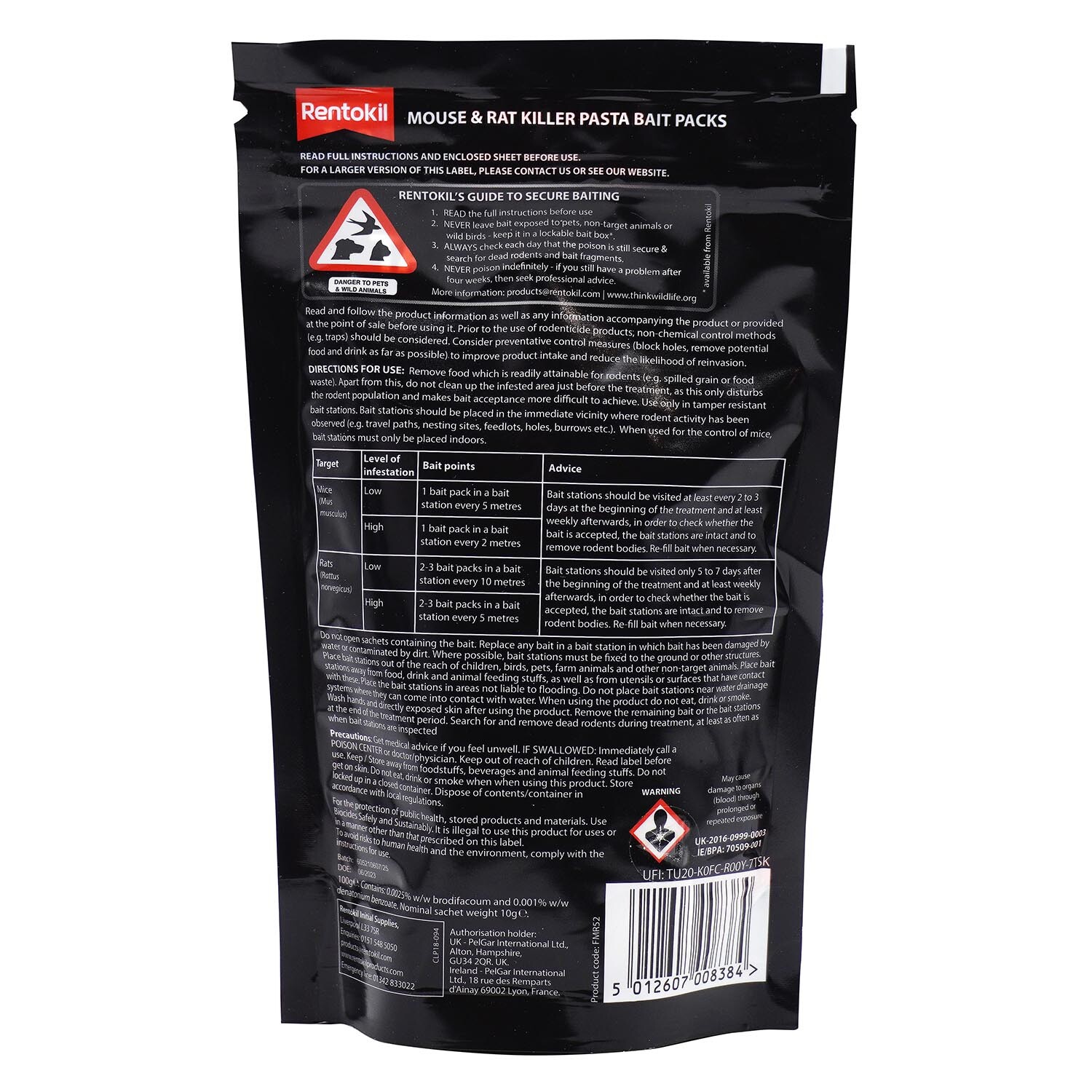 Pack of Rentokil Mouse and Rat Killer Pasta Bait Image 2