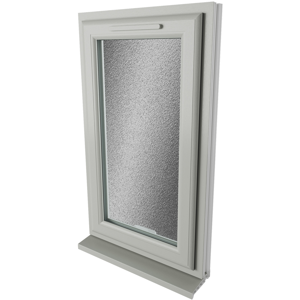 Crystal Agate and White RH Side Hung Obscure Triple Glazed Window 610 x 1115mm Image 4