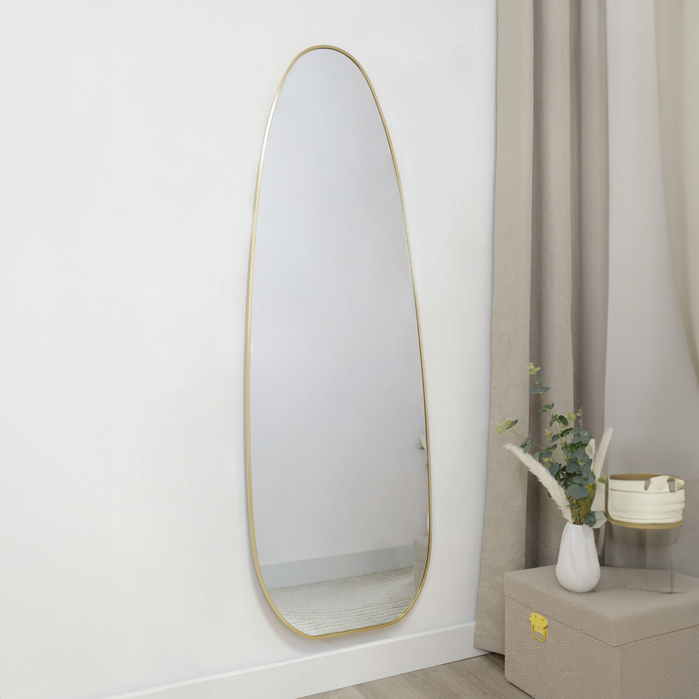 Golden Frame Organic Long Mirror 180 x 60cm Image 2