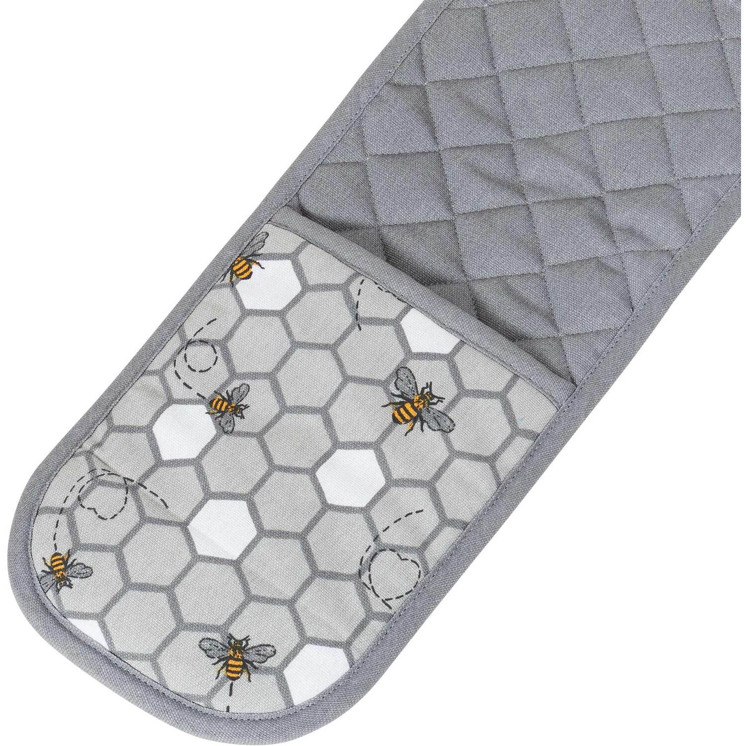 Honeycomb Double Oven Gloves - Grey Image 3