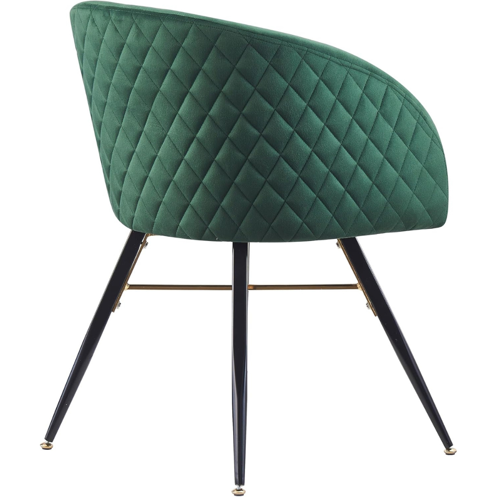 Life Interiors Vittorio Green Velvet Upholstered Dining Chair Set of 4 Image 2