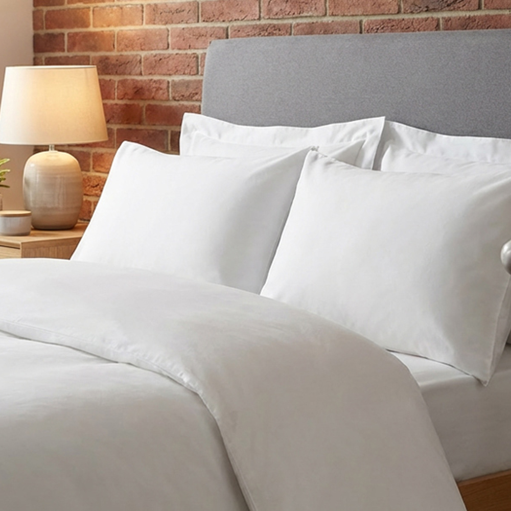 Divante King White Luxe Cotton Fitted Bed Sheet Image 6