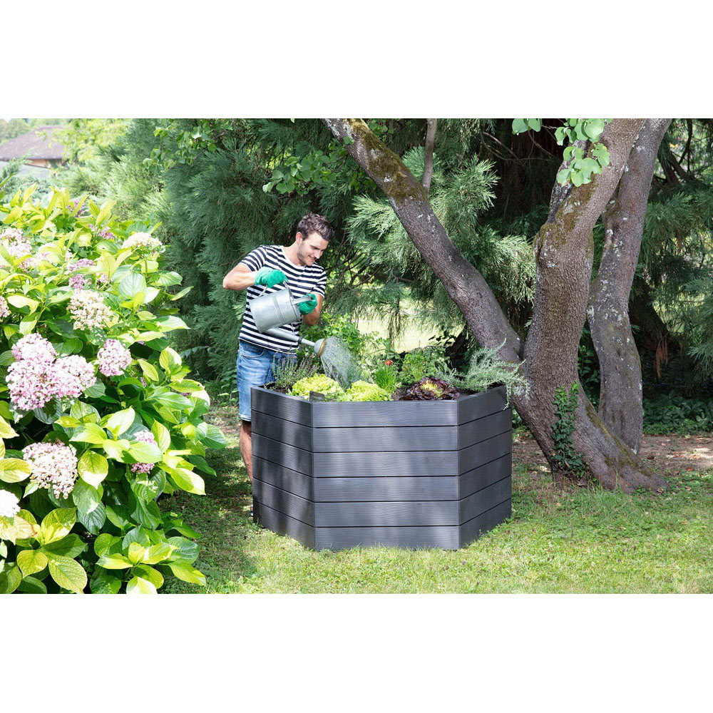 Garantia Ergo 6 Panel Wood Texture Raised Garden Bed System XL 145 x 125 x 25cm Image 2