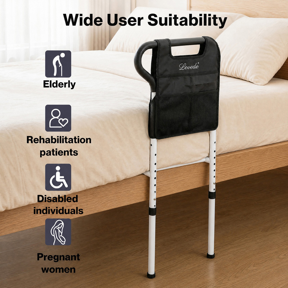 Levede Adjustable Bedside Support Bar with Pouch Image 8