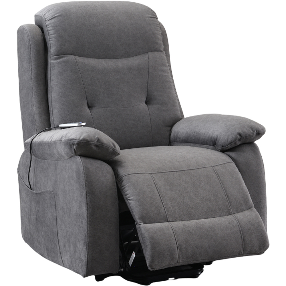 Newmarket Power Lift and Rise Light Grey Recliner Massage Chair with Remote Image 2