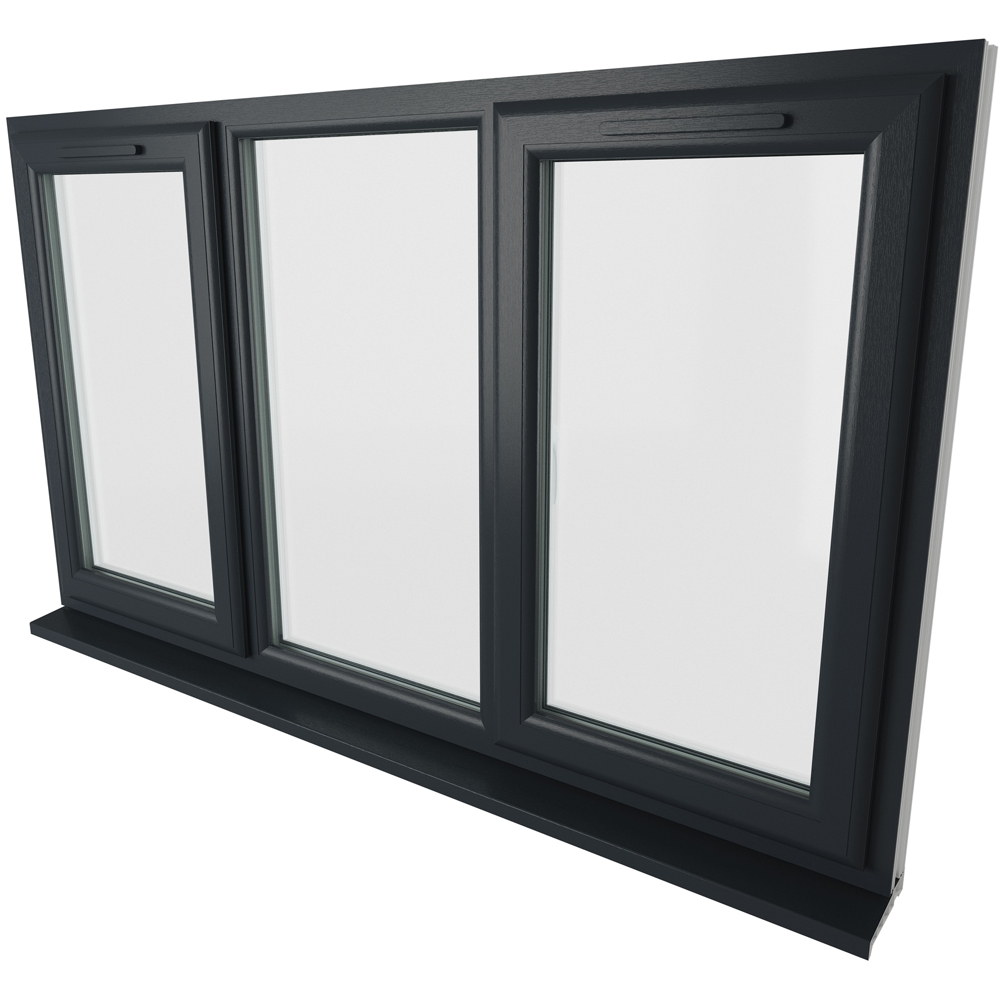 Crystal LH and RH Side Hung Fixed Centre Grey White Clear Glass uPVC Double Glazed Window 1770 x 1190mm Image 9