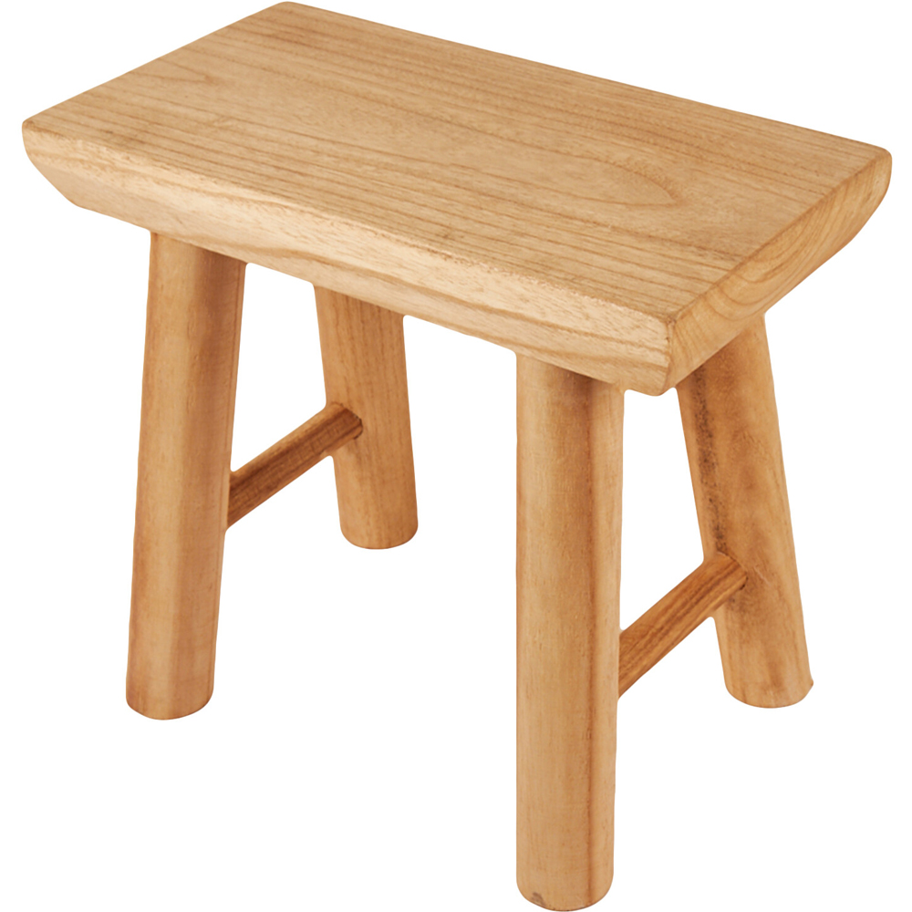 Rustic Wooden Stool - Brown Image 4