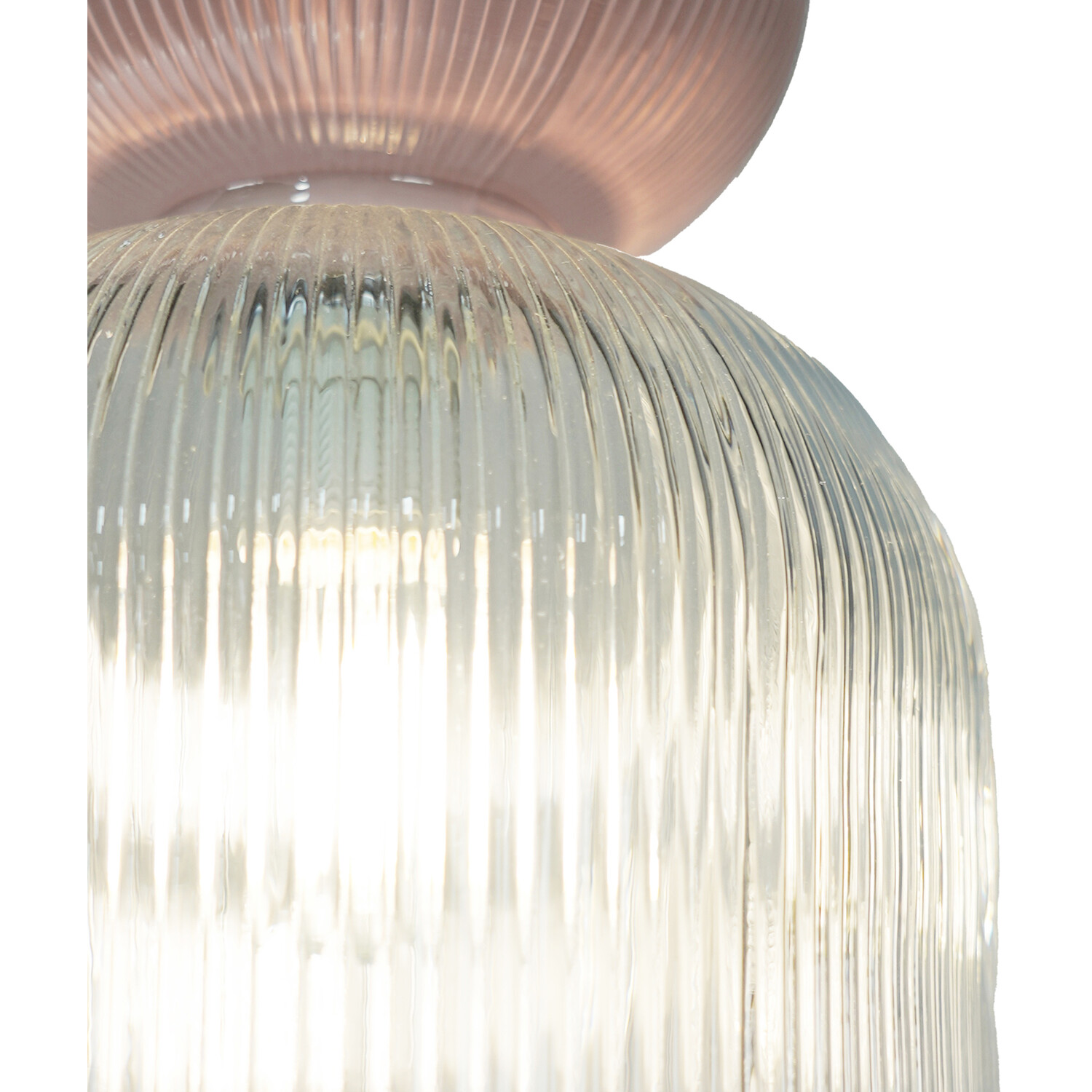 Cerelia Glass Pendant - Pink and Clear Image 3