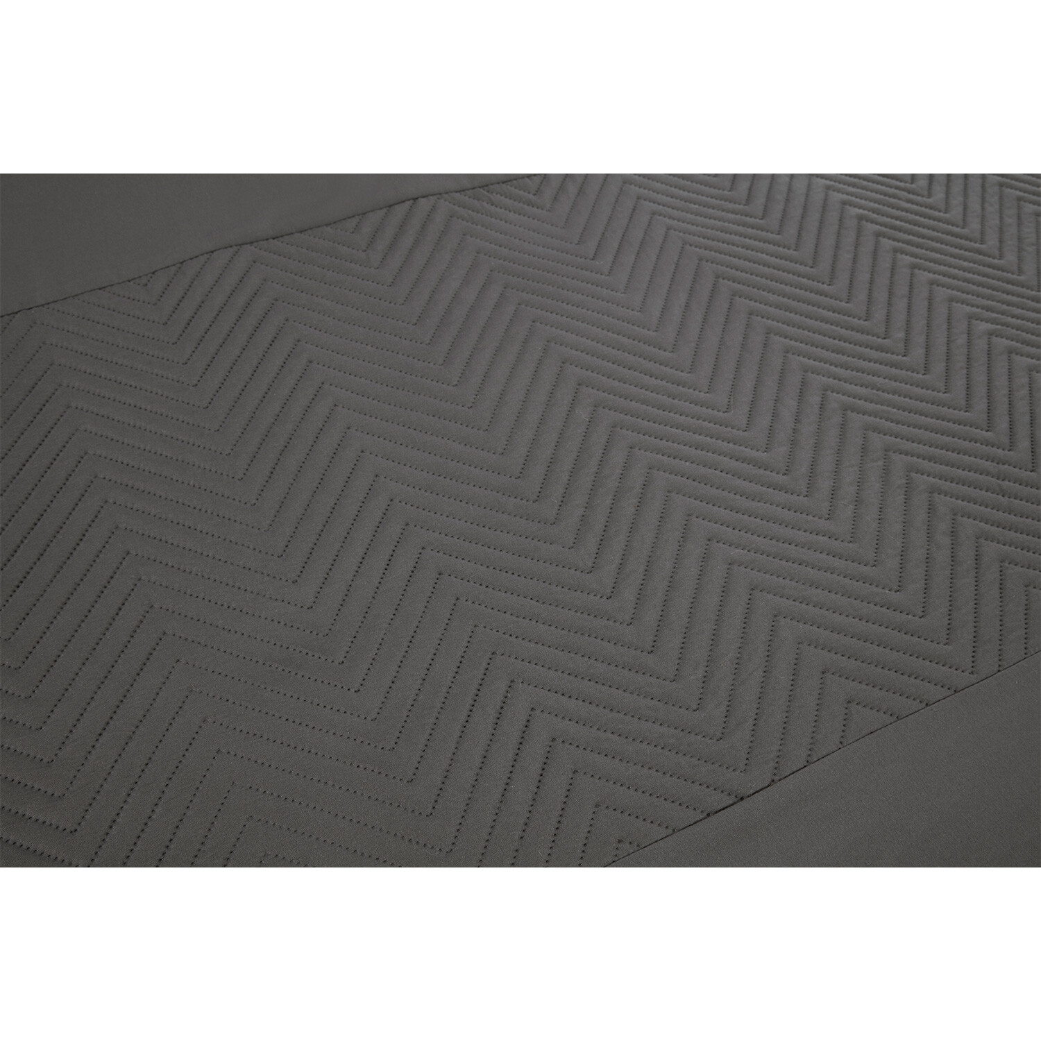 My Home Chevron Pinsonic Duvet Cover and Pillowcase Set - Charcoal / King Image 3