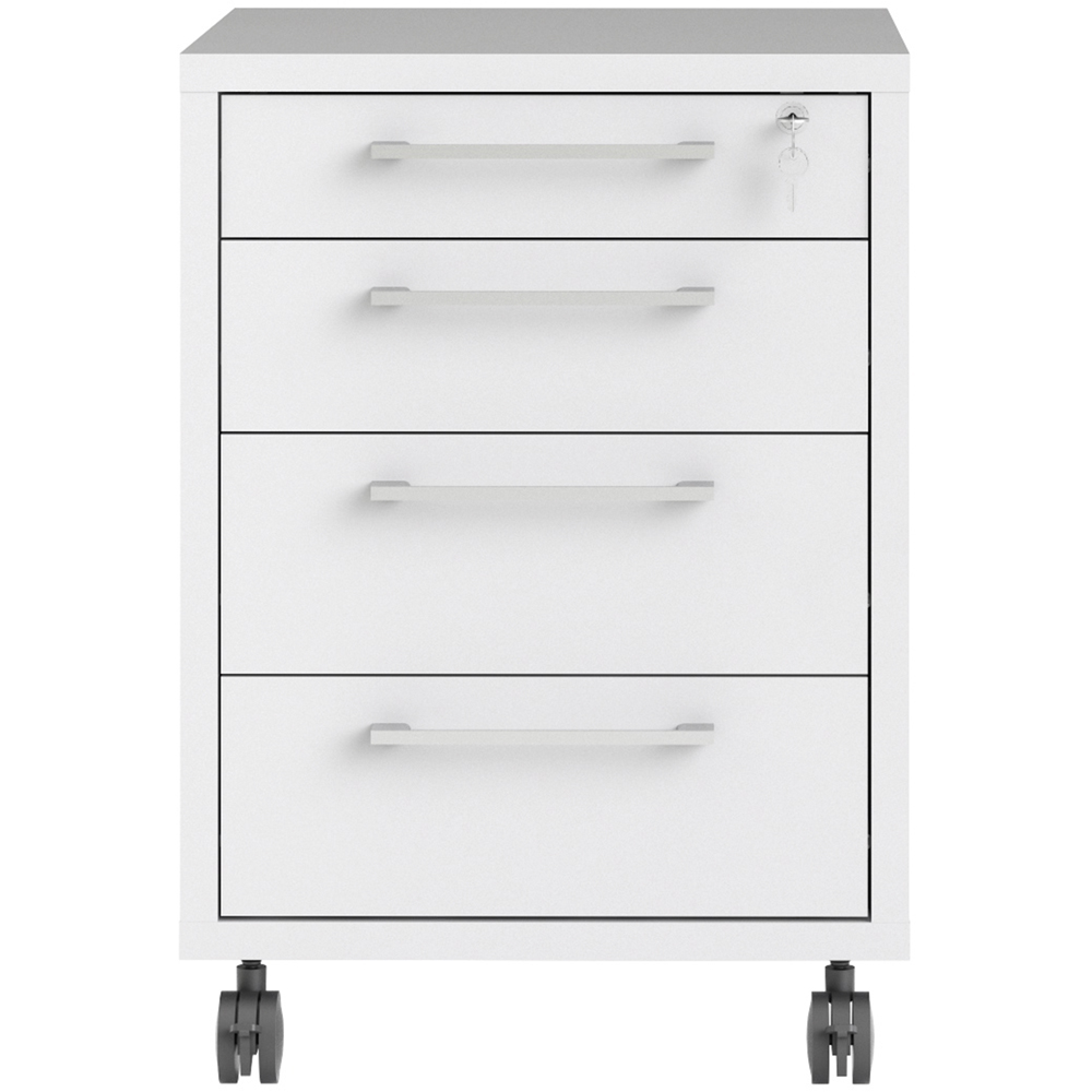 Furniture To Go Prima White 4 Drawer Mobile Cabinet Image 2