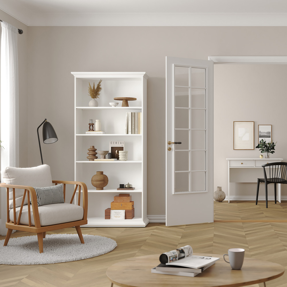 Furniture To Go Paris White 5 Shelf Tall Bookcase Image 5