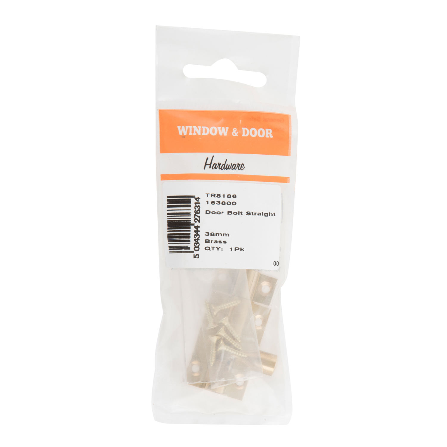 Hiatt 4cm Brass Straight Door Bolt Image 2