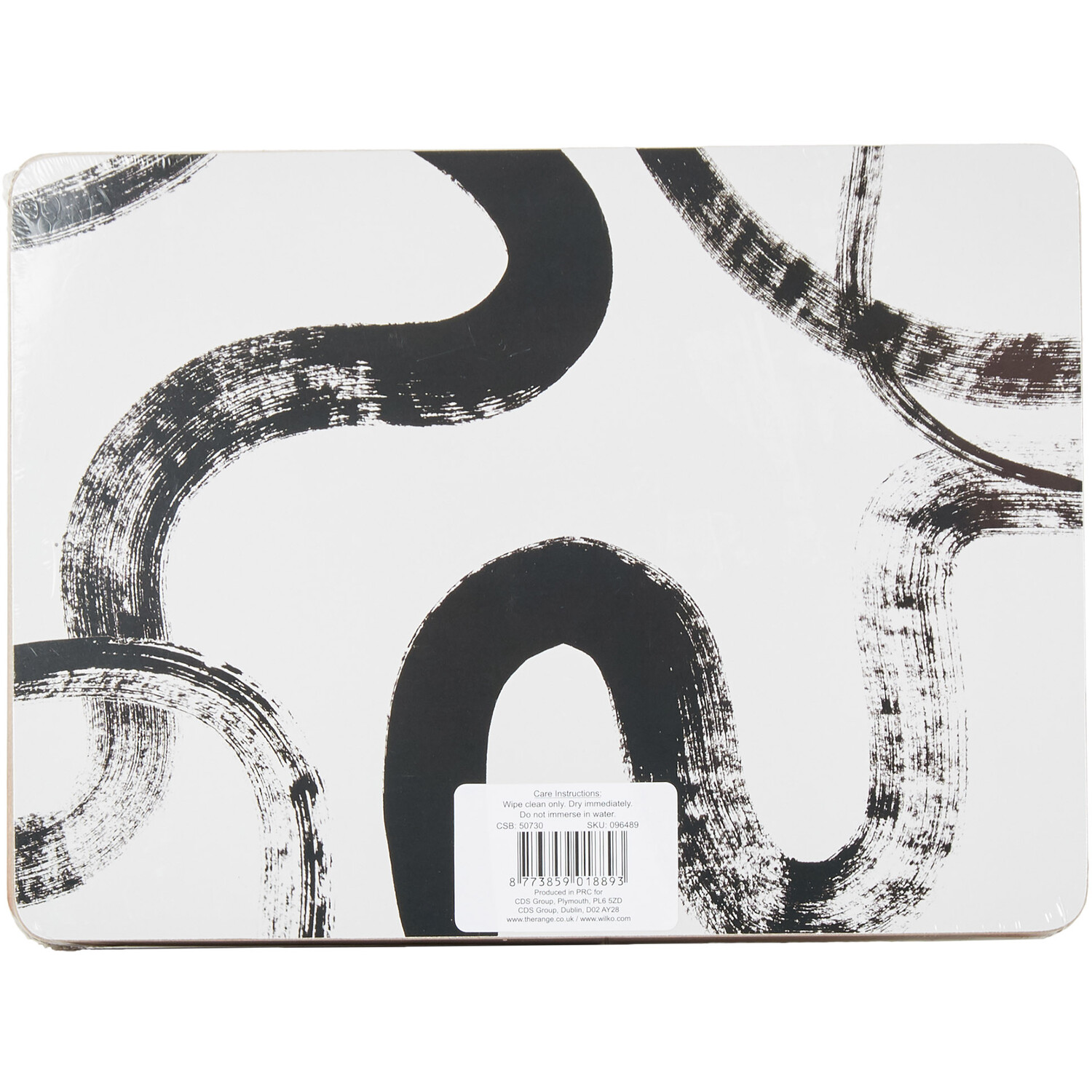 Pack of 8 Inkwell Placemats and Coaster Set - Black & White Image 4