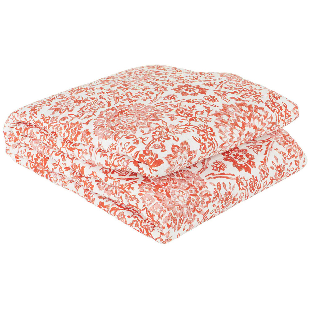 Asiah Printed Bedspread White and Rust Image 1