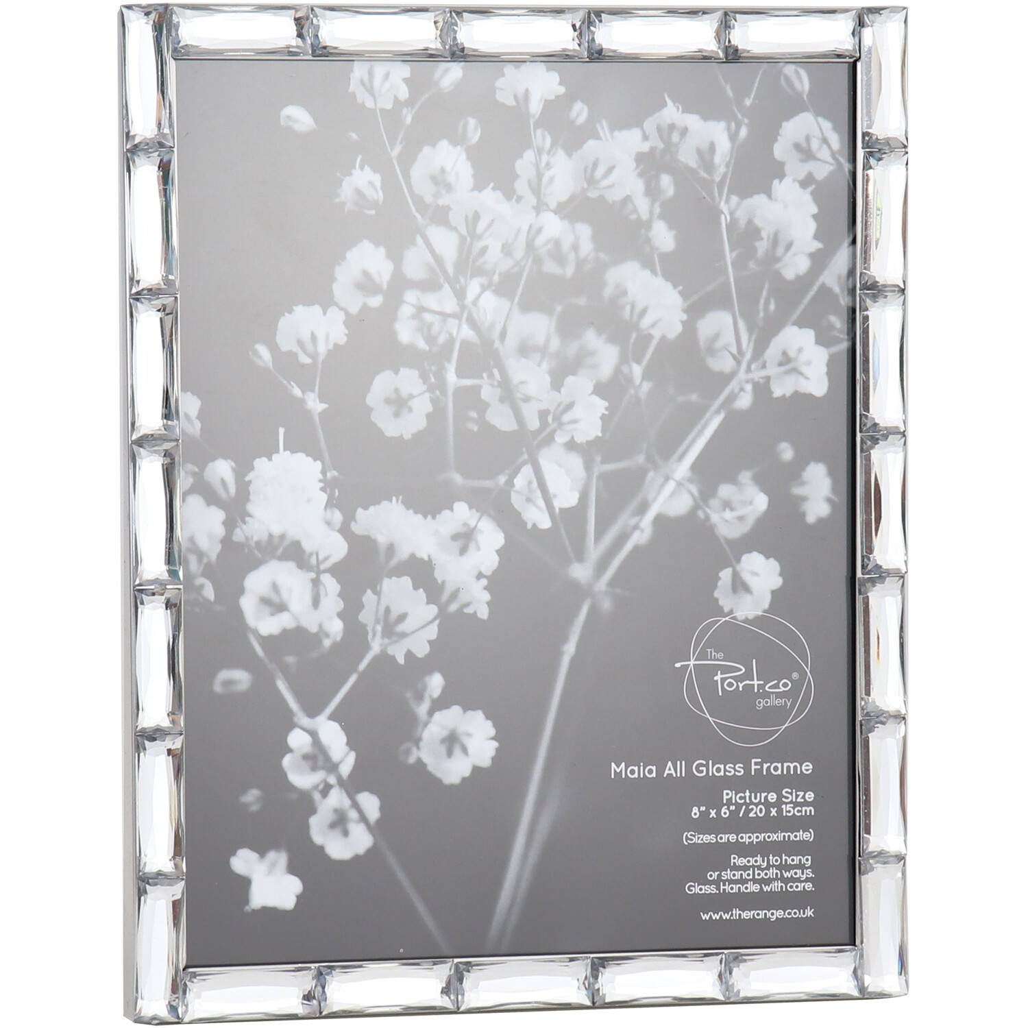 The Port Co. Gallery Maia Silver All Glass Photo Frame 6 x 8 inch Image 4
