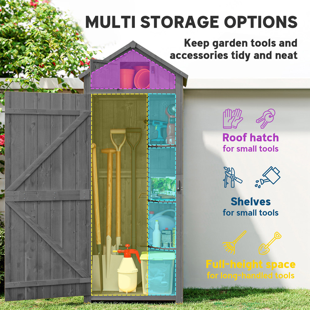 Outsunny 3 Shelve Tool House Shed Image 4