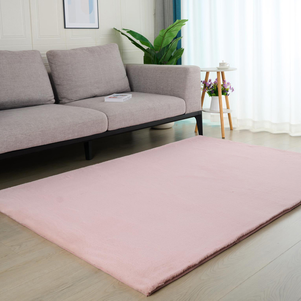 Deluxe Rabbit Faux Fur Rug  - Blossom / 120cm Image 4