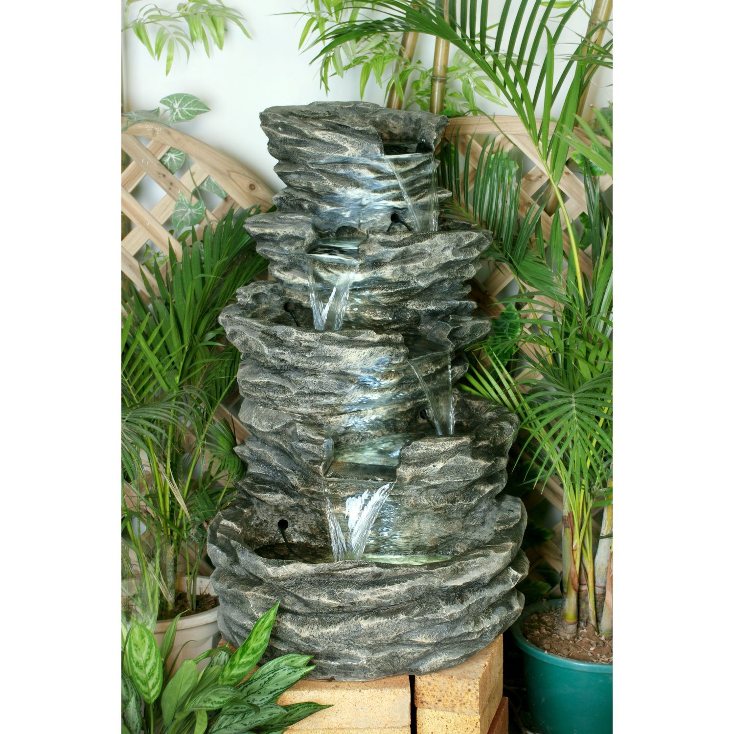 My Garden Tranquil 4 Drop Rock Fall Garden Water Fountain Image 4