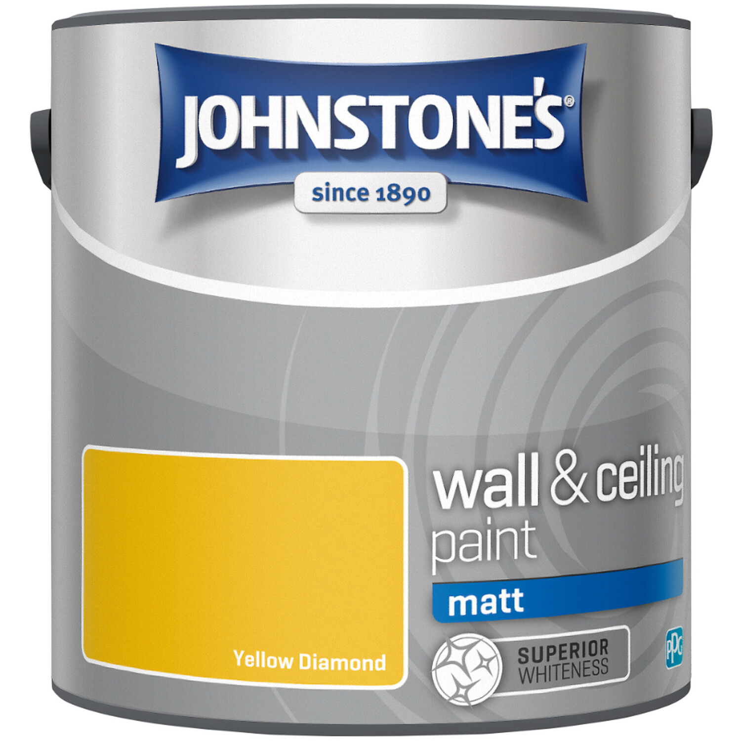 Johnstone's Walls & Ceilings Yellow Diamond Matt Emulsion Paint 2.5L Image 2