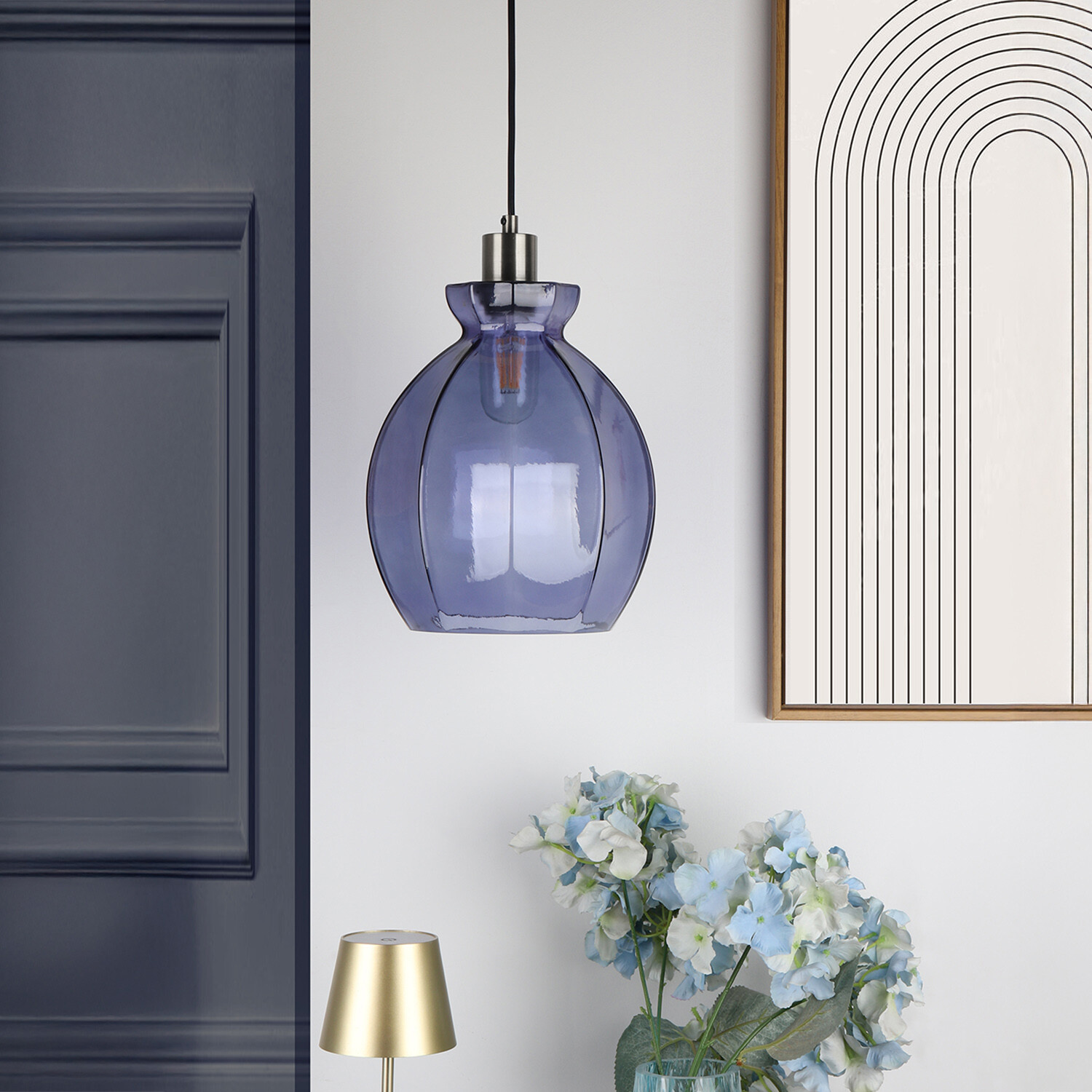 Finn Glass Pendant Blue Image 2