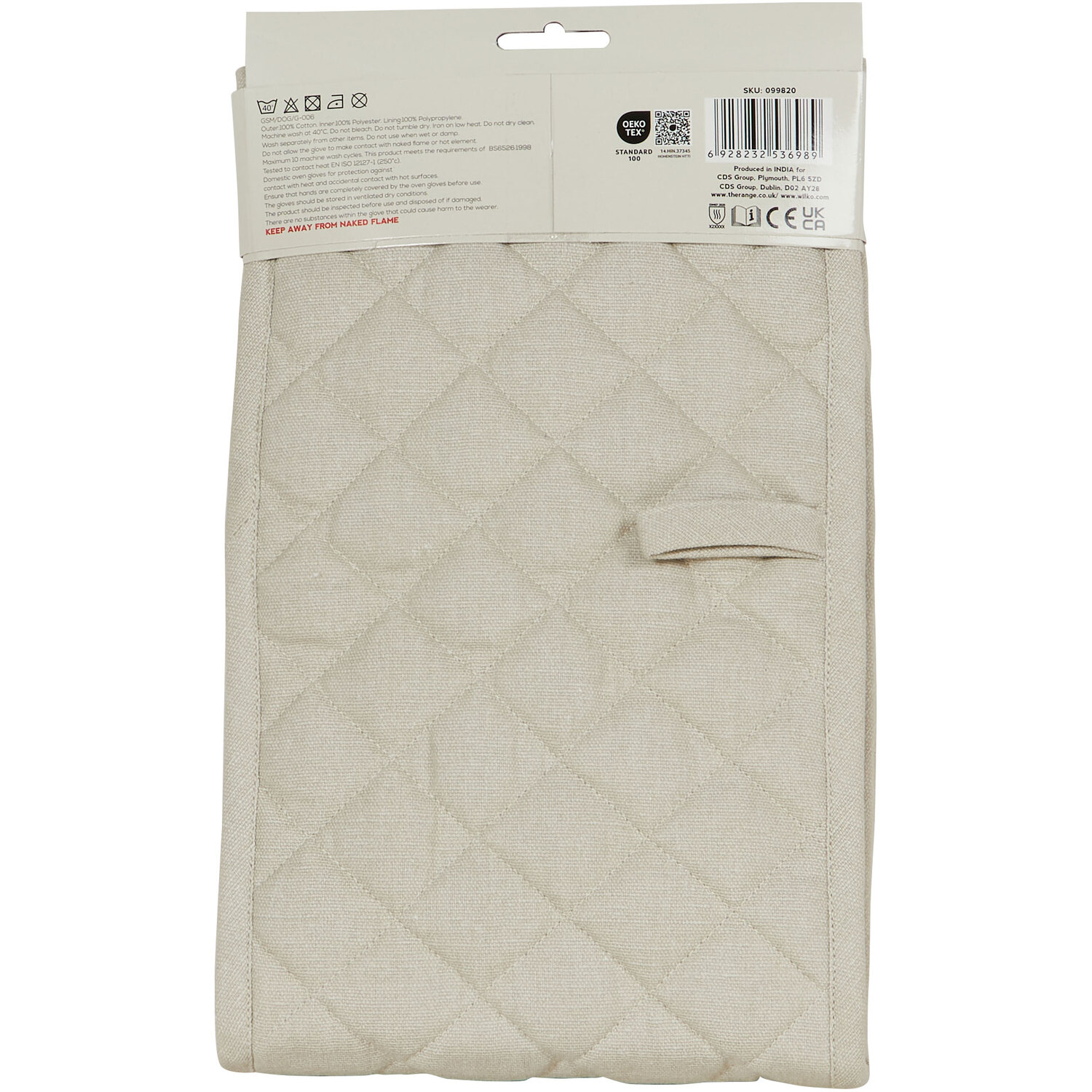 Gold Heart Double Oven Glove - Natural Image 3