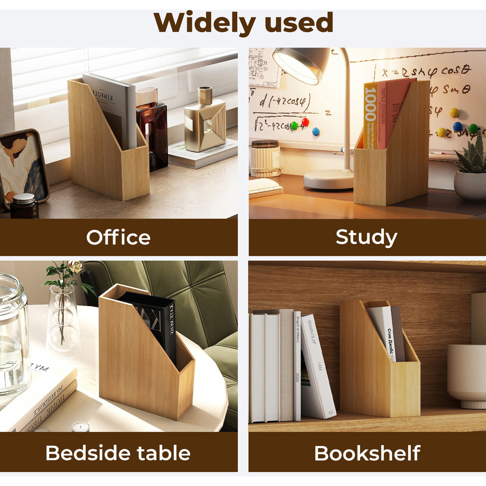 Levede A4 Bamboo Magazine Holder Desk Organiser Image 4