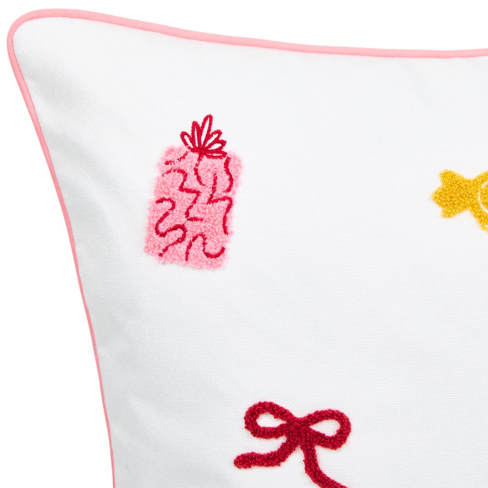 Christmas Treats Embellished Cushion - White Image 3