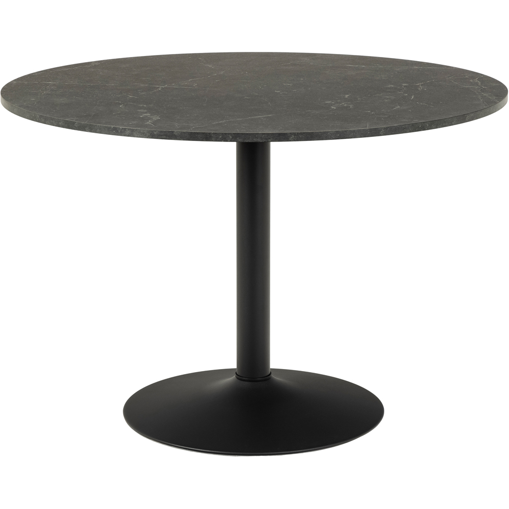 Furniture To Go Ibiza 4 Seater Round Dining Table with Black Top and Matt Black Base Image 2
