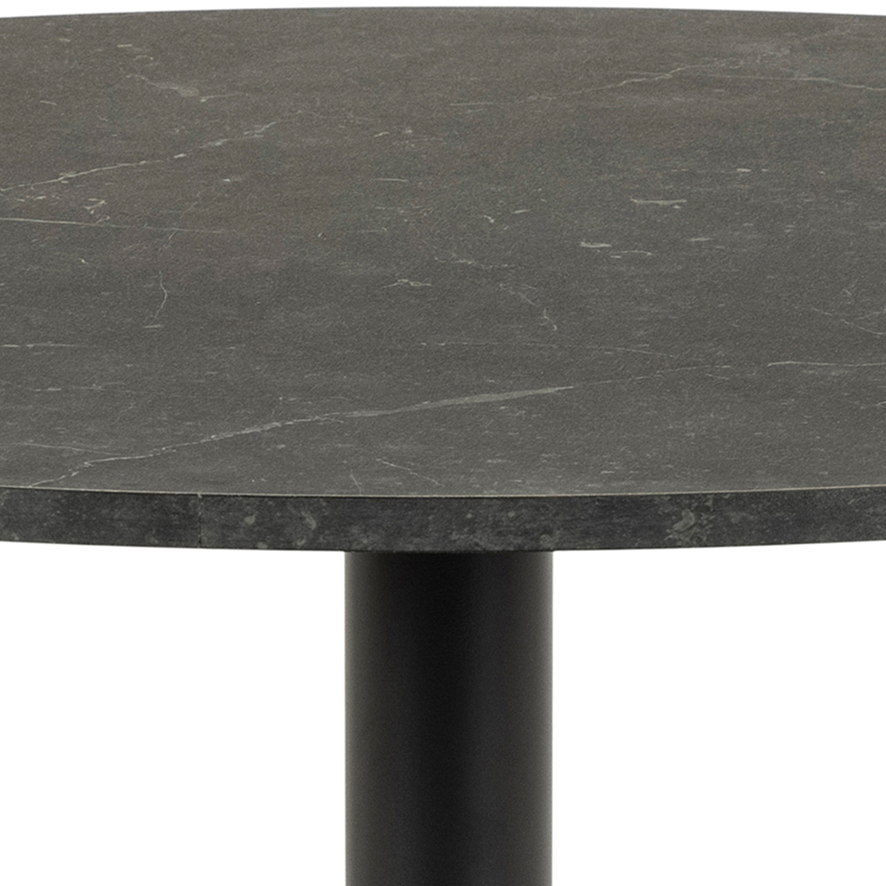 Furniture To Go Ibiza 4 Seater Round Dining Table with Black Top and Matt Black Base Image 5