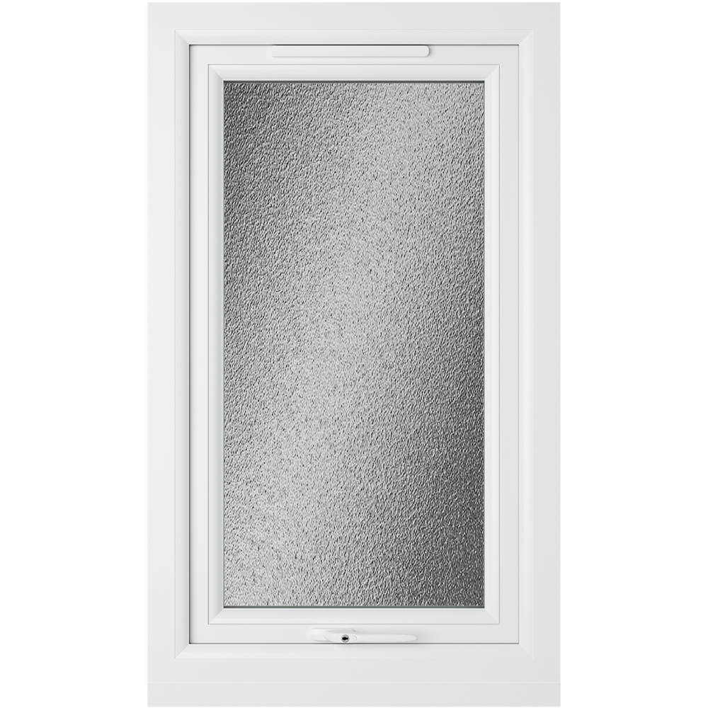 Crystal Black and White Top Hung Opener Obscure Double Glazed Window 610 x 1040mm Image 3