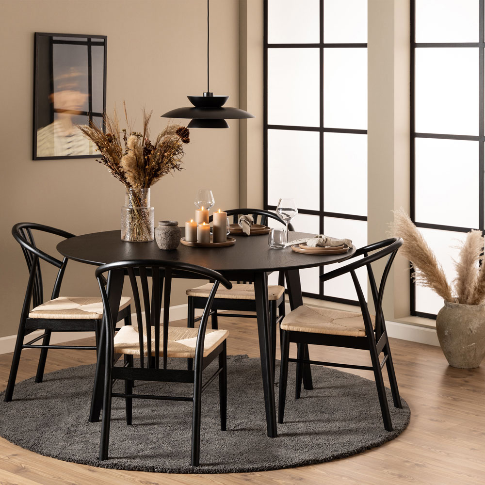 Furniture To Go Roxby Black 4 Seater Round Dining Table Image 6