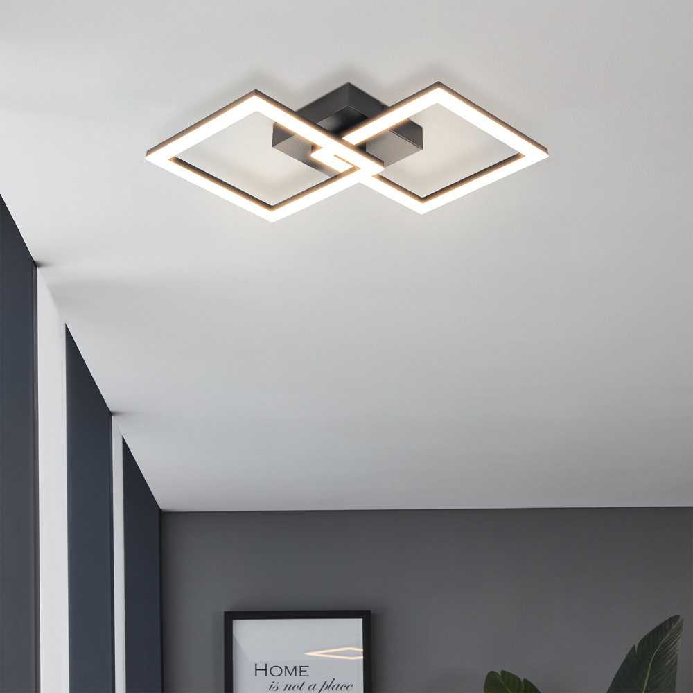 EGLO Basic Palmaves-E Black LED Ceiling Light Image 2