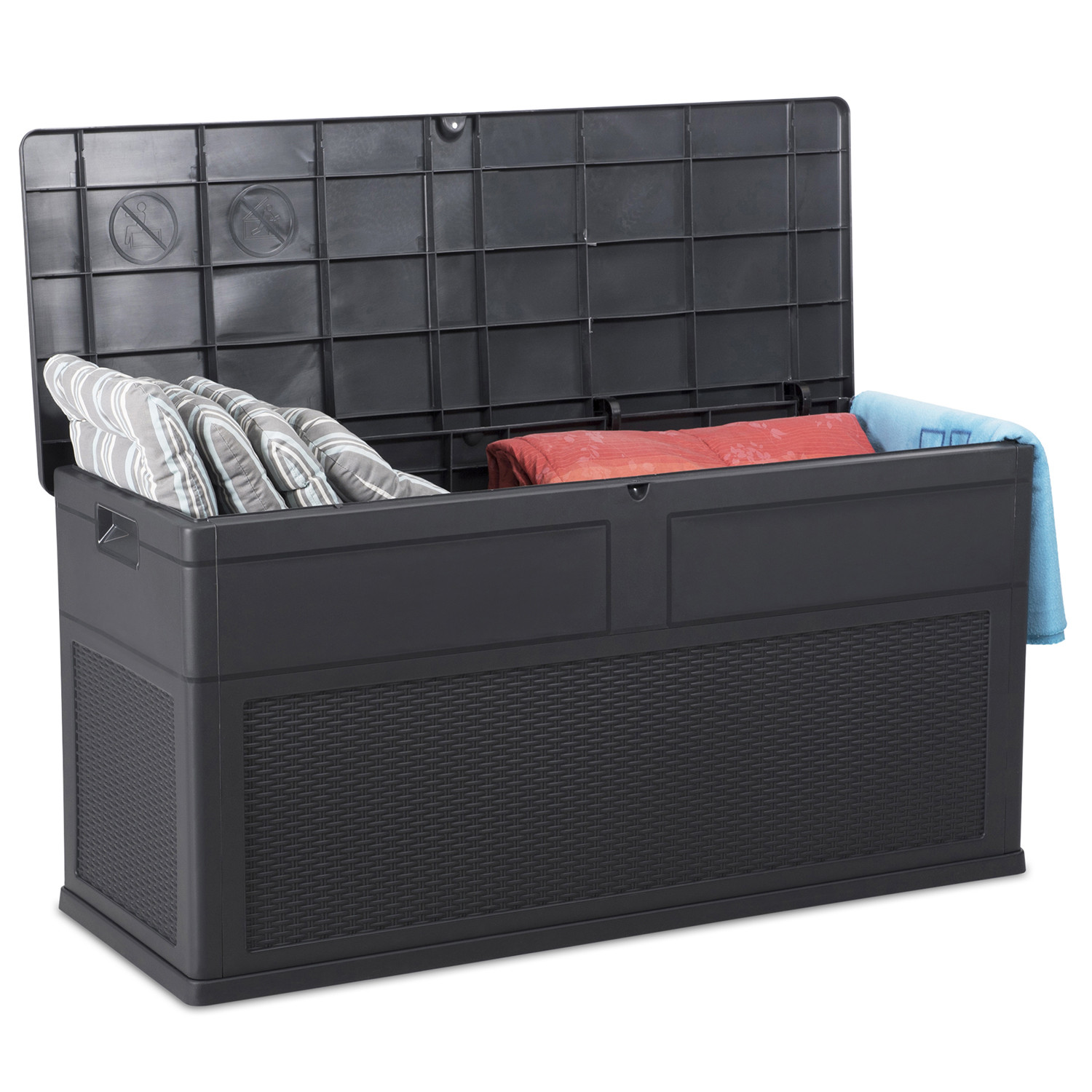 Toomax Toscana 320L Black Rattan Effect Garden Storage Box Image 3