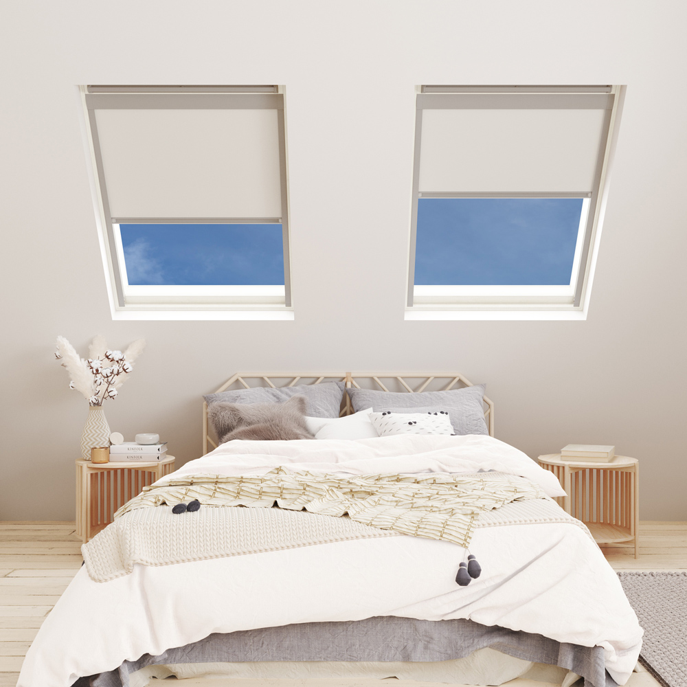 Bloc Blinds White Blackout Silver Frame Size C04 Velux Roof Window Skylight Blind Image 2