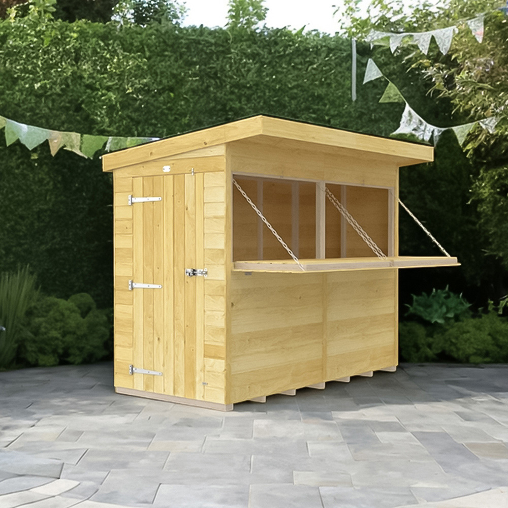 DIY Sheds 8 x 4ft Single Door Pressure Treated Tongue and Groove Timber Outdoor Bar Shed Image 2