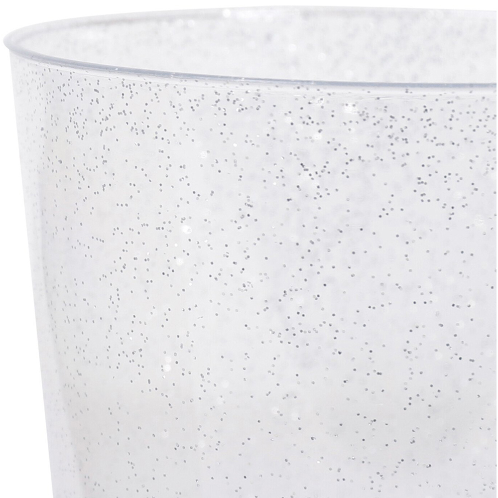 Pack of 8 Silver Sparkle Wine Glasses - Silver Image 3