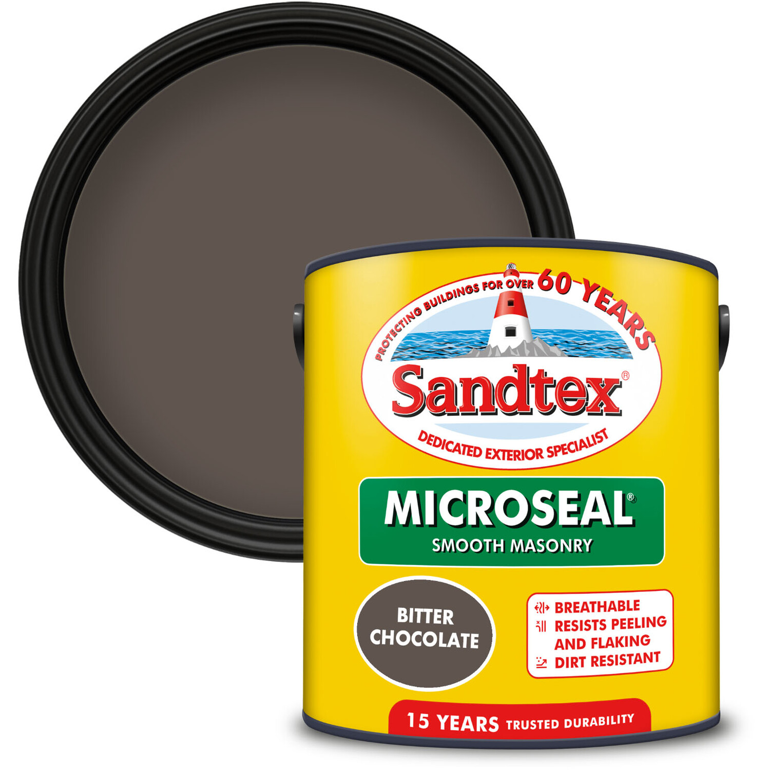 Sandtex Walls Bitter Chocolate Microseal Matt Smooth Masonry Paint 2.5L Image 5