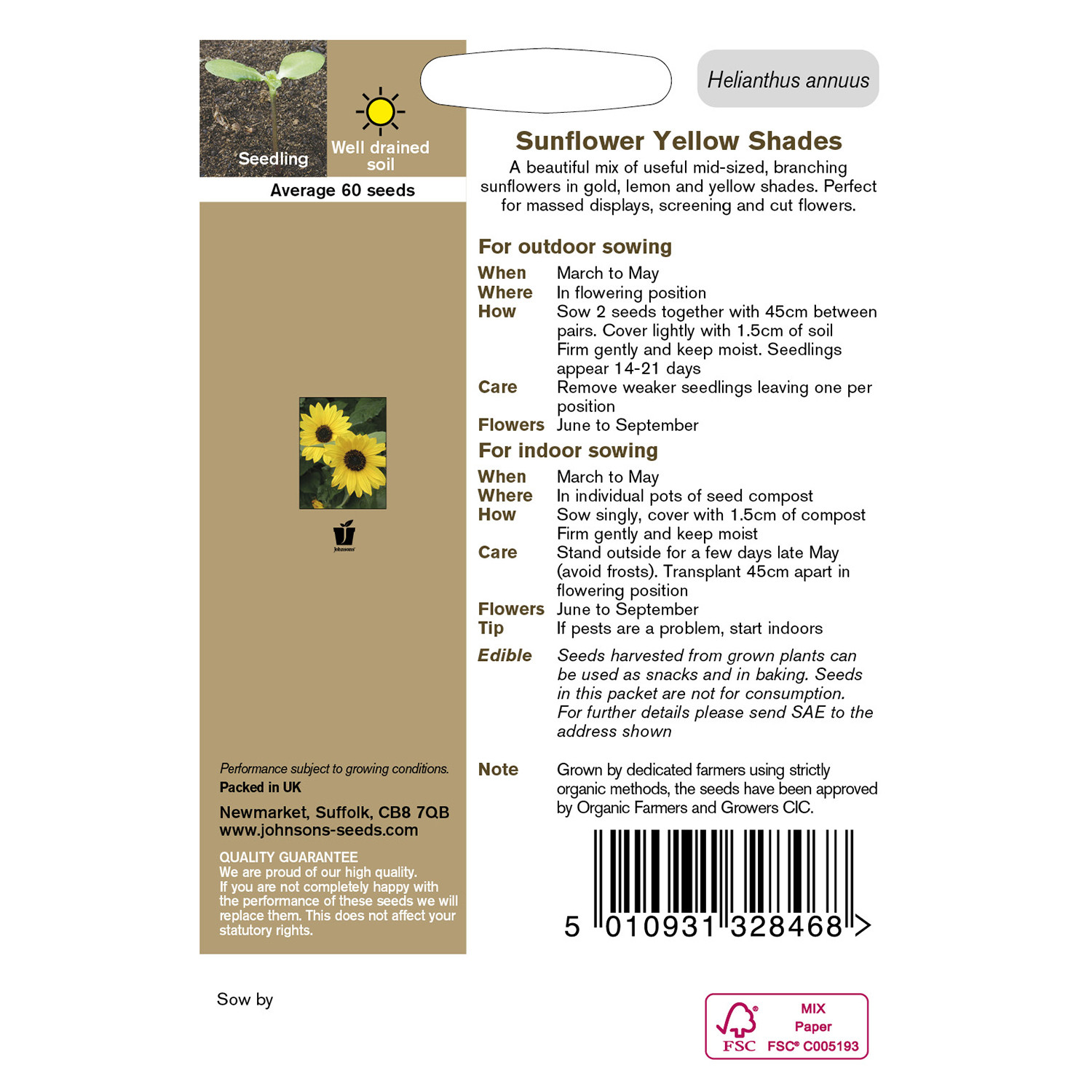 Johnsons Sunflower Yellow Shades Image 2