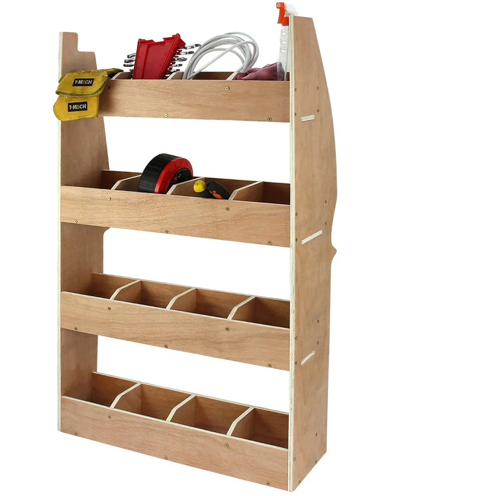 Monster Racking 4-Tier Brown Nissan Primastar Plywood Van Racking Unit Image 2