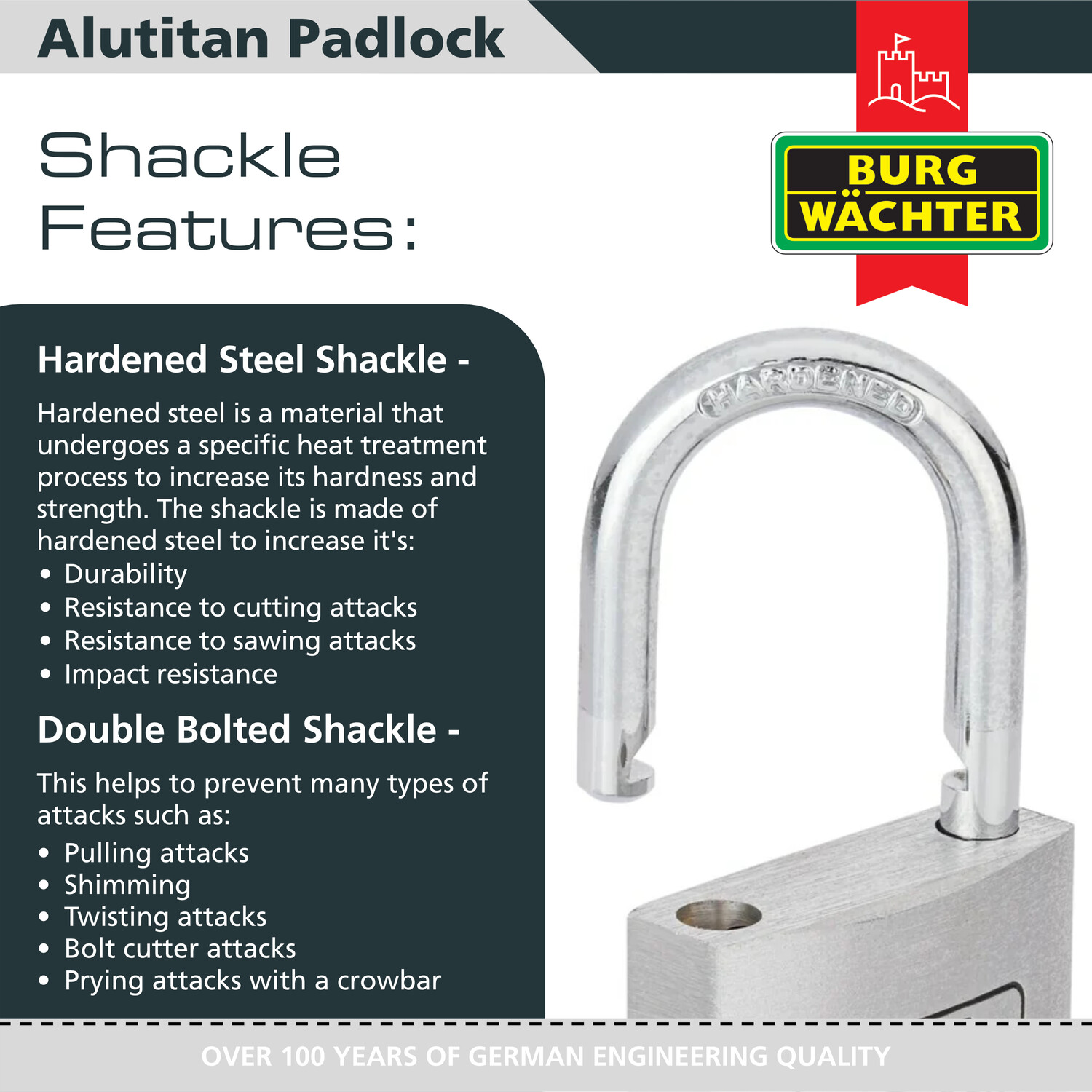 Pack of 2 Alutitan Aluminium Padlocks Silver 40mm Image 3