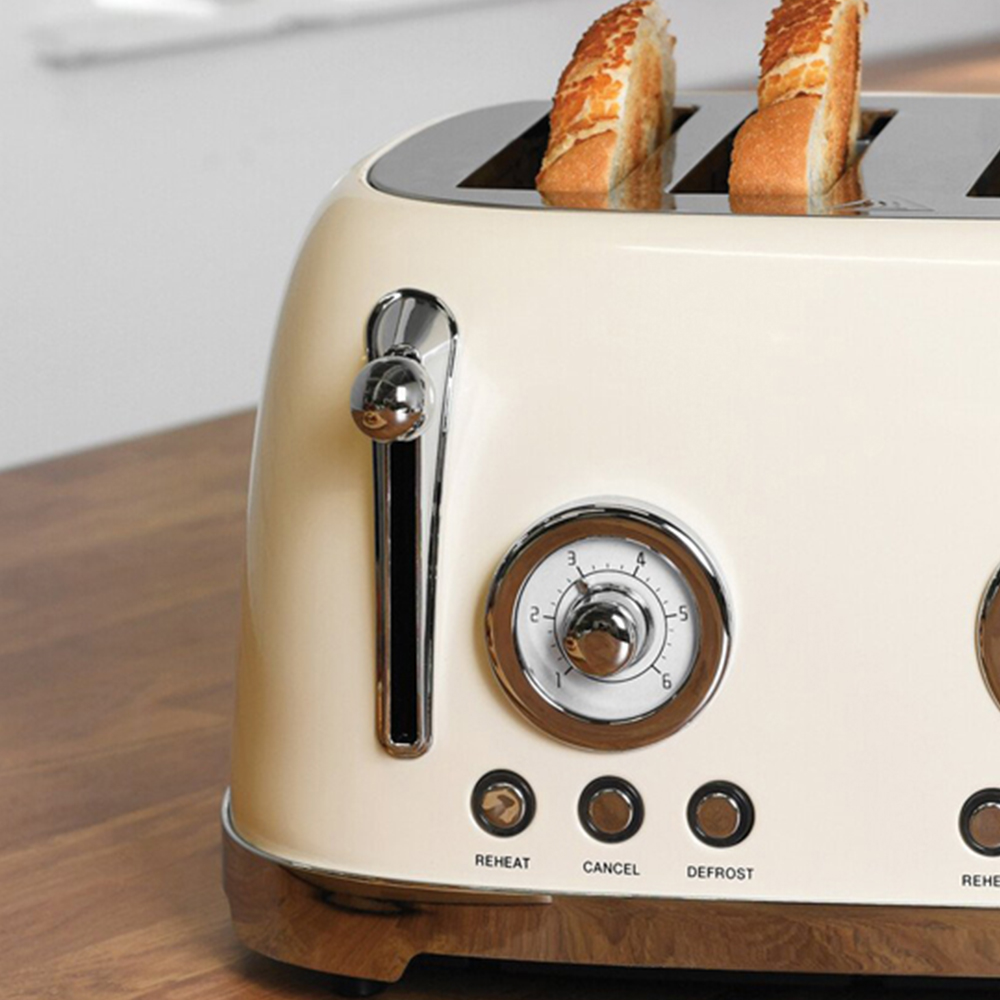 Retro 4 Slice Toaster Cream Image 6