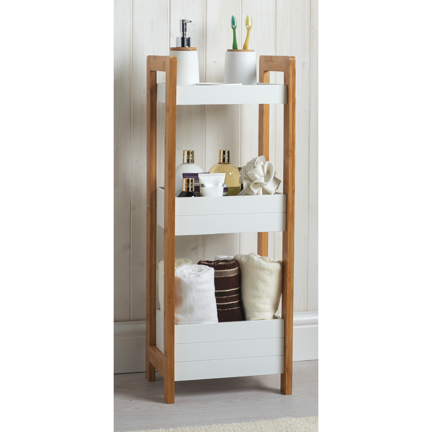 White 3 Tier Bathroom Caddie Image 2