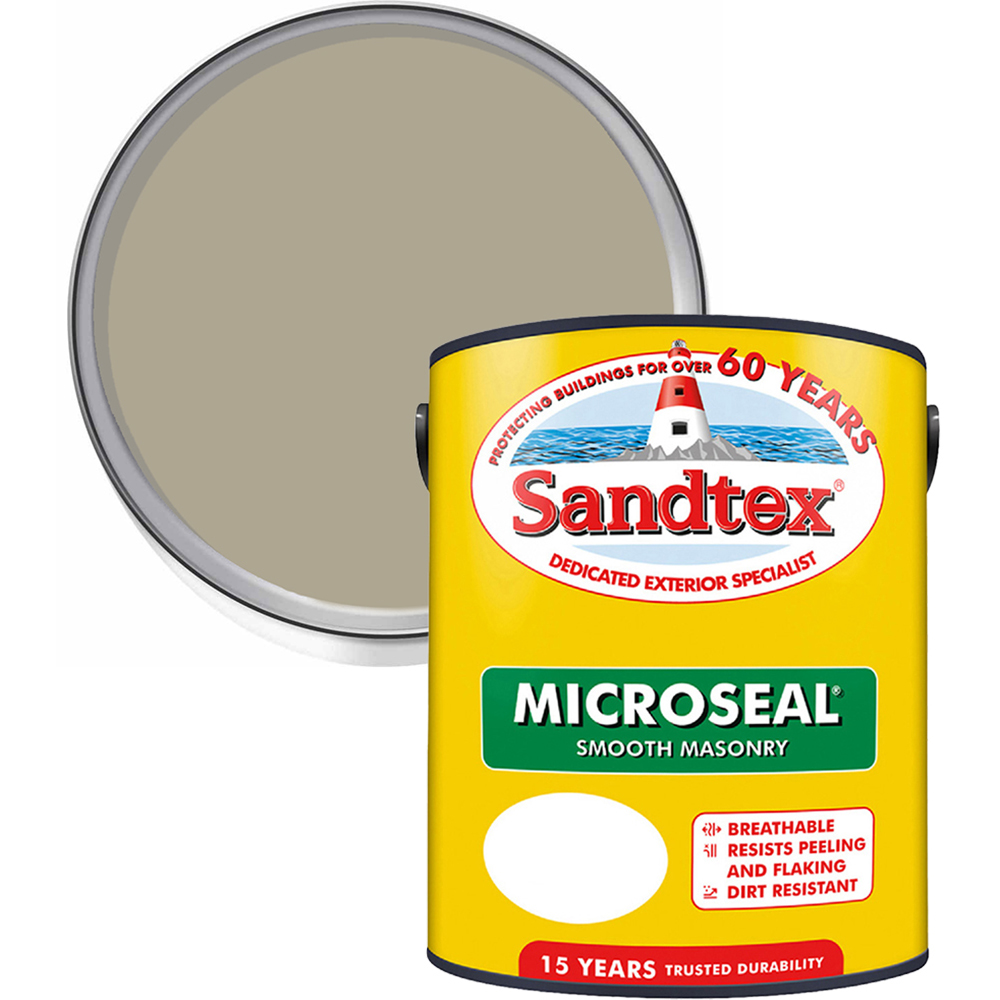 Sandtex Retail French Grey Microseal Masonry Paint 5L Image 1